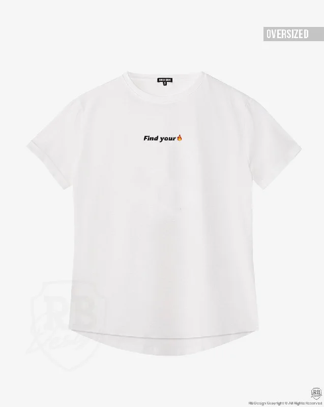 Trendy Women's T-shirt "Find Your Fire" WTD36 Front Pockets Side Pockets Patch Pockets