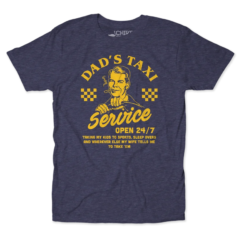 Dad's Taxi Service Unisex Tee Front Pockets Side Pockets Patch Pockets
