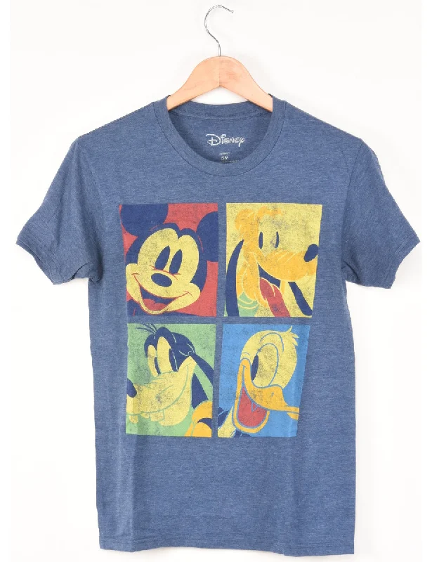 Disney Mickey Mouse Cartoon T-shirt - S Plaid T-Shirt Polka Dot Checkered