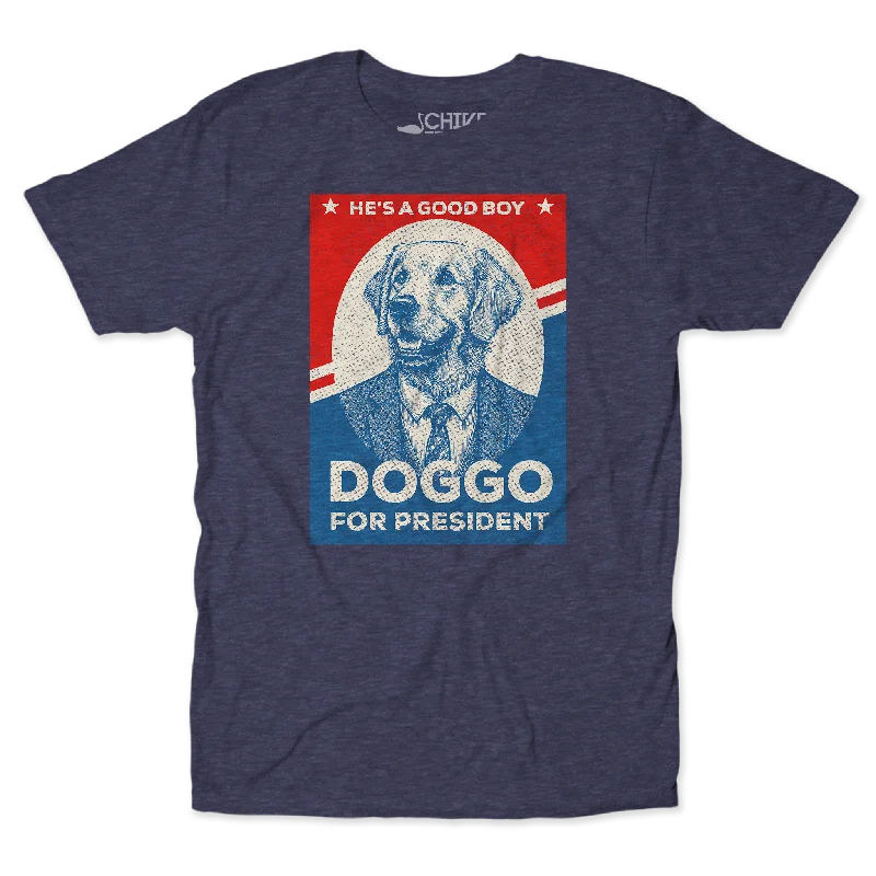 Doggo For President Unisex Tee Zippered Front Buttoned Front Snap Front