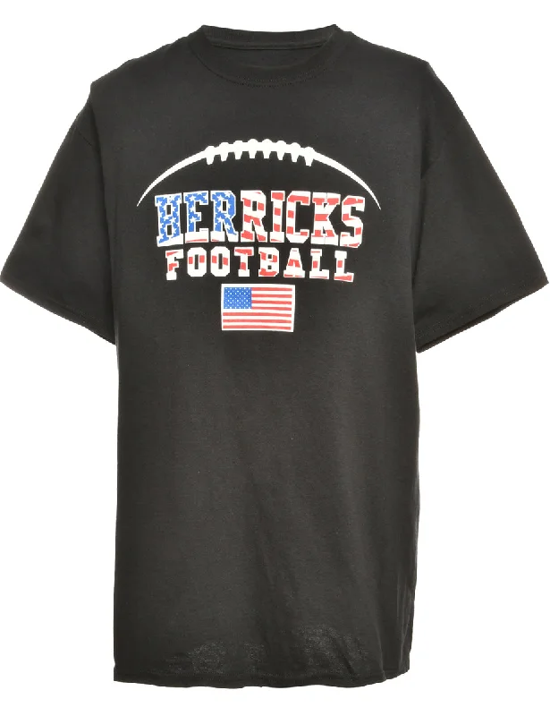 Football Herricks Black Sports T-shirt - L Layered Multi-layer Single Layer