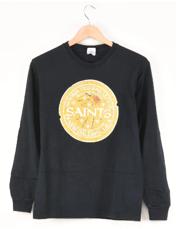 Football Saint Louisiana Printed T-shirt - S Welt Pockets Slit Pockets
