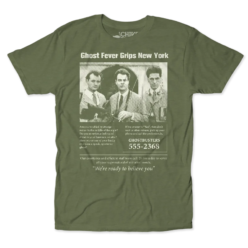 Ghost Fever Unisex Tee V-Neck T-Shirt Long Sleeve Cotton