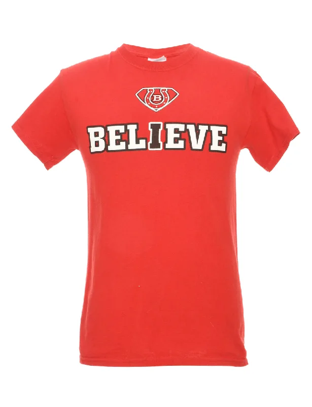 Gildan Believe Printed T-shirt - S Real Fur Shearling Chenille