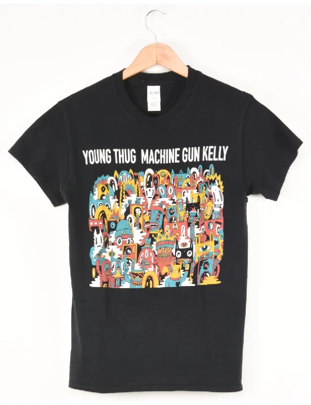 Gildan Young Thug Machine Gun Kelly Printed T-shirt - S Faux Fur Fabric Real Fur Fabric Shearling Fabric