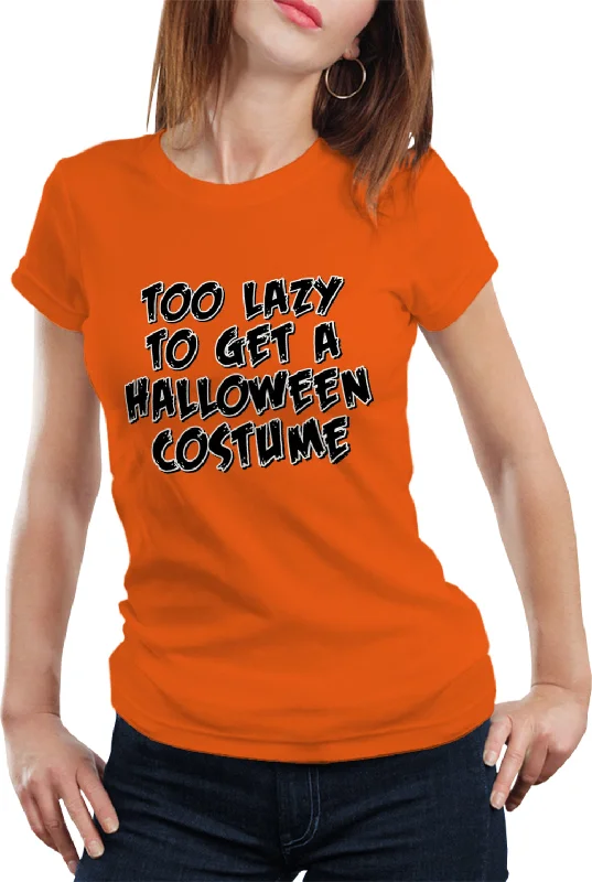 Halloween Costume t-shirt - Too Lazy To Get a Halloween Costume Girl's T-Shirt Print Jacquard Patchwork