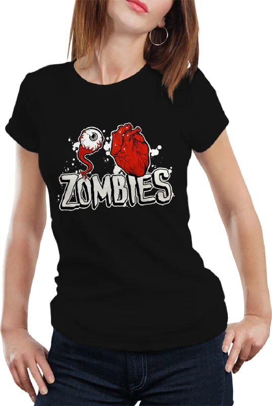 Halloween Costume T-shirts - Eye Heart Zombies Girls T-shirt Mesh Fabric Canvas Fabric Denim Fabric