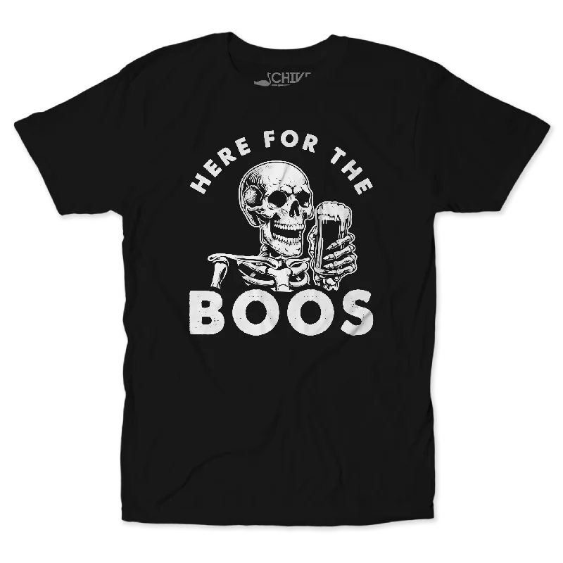 Here For The Boos Unisex Tee Collared Crew Neck Turtle Neck