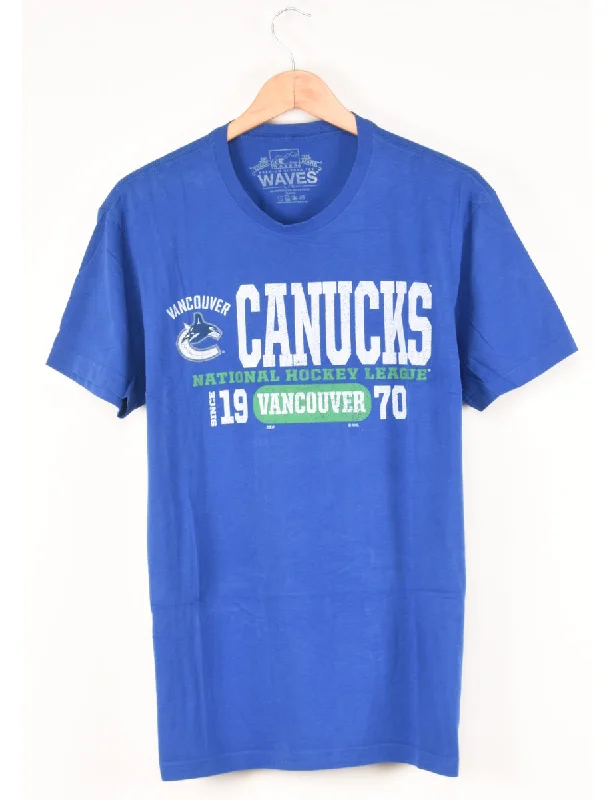 Hockey Vancouver Canucks Printed T-shirt - L Satin Fabric Silk Fabric Chiffon Fabric