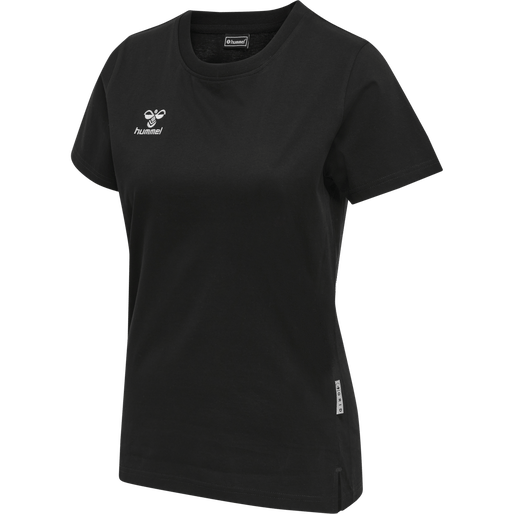 Hummel Women's Move Grid Cotton Short Sleeve T-Shirt Ribbed T-Shirt High Neck Heavyweight