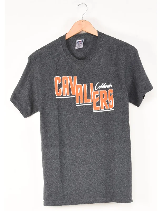 Jerzees Cavaliers Printed T-shirt - M Ribbed Striped Patterned