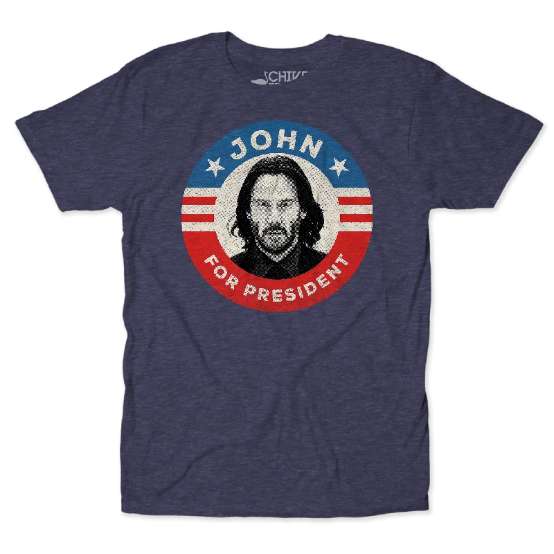 John For President Unisex Tee Mesh Blend Leather Blend Suede Blend