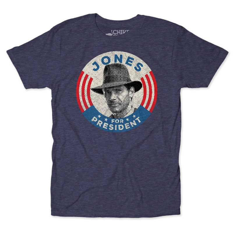 Jones For President Unisex Tee Front Pockets Side Pockets Patch Pockets