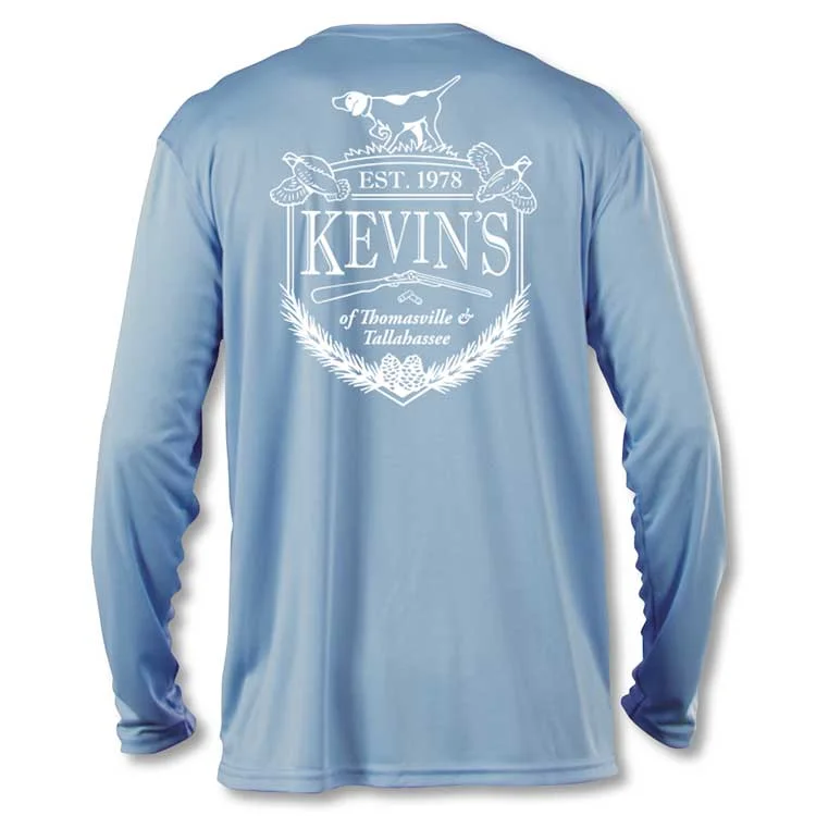 Kevin's Crest Long Sleeve Performance T-Shirt Front Pockets Side Pockets Patch Pockets