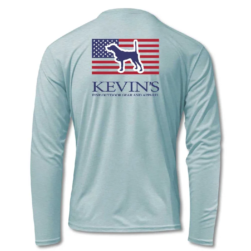 Kevin's Pointer Flag Long Sleeve Performance T-Shirt Asymmetrical Pockets Print