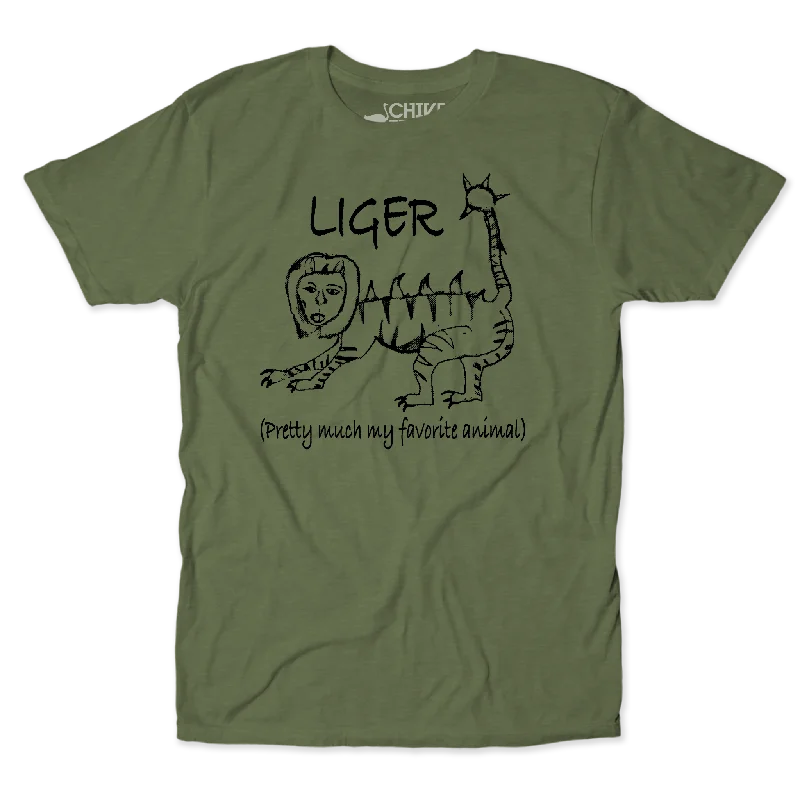 Liger Unisex Tee Collared T-Shirt Boat Neck A-Line