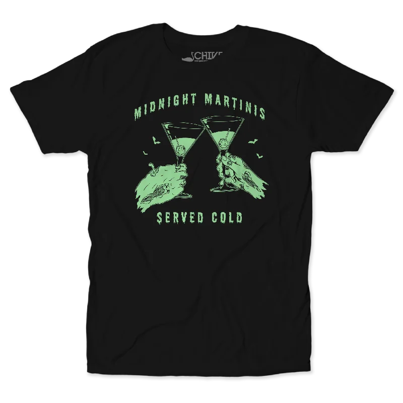 Midnight Martinis Unisex Tee Hooded Caped Shawl Collar