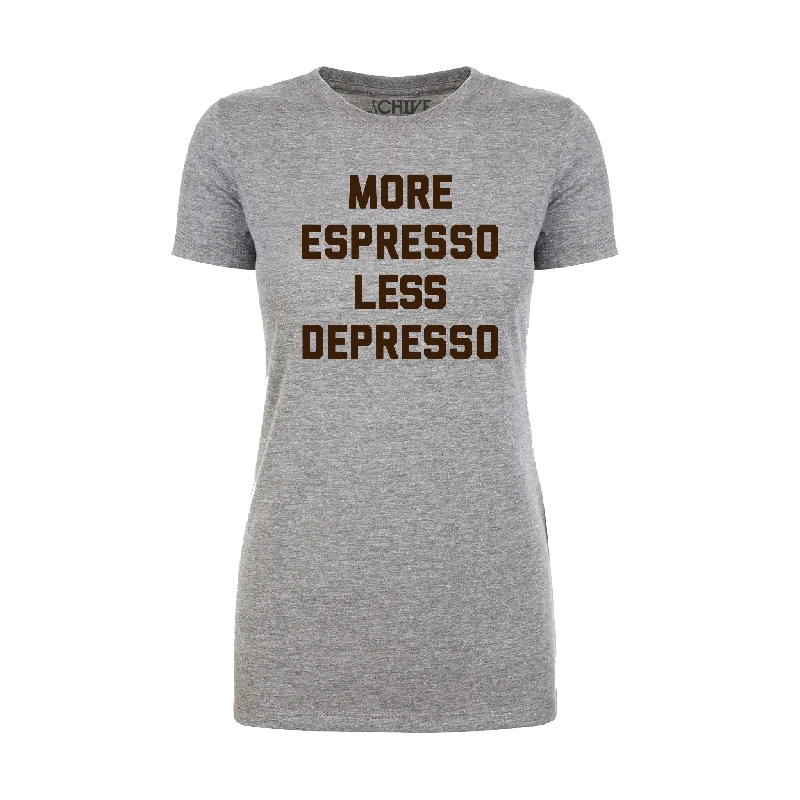 More Espresso Women's Tee Zippered Front Buttoned Front Snap Front