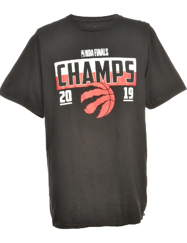 NBA Champs Printed T-Shirt - L Print Jacquard Patchwork