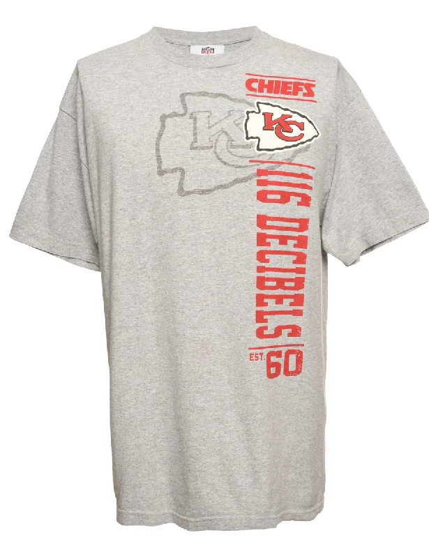 NFL KC Sports T-shirt - M Beaded Sequined Faux Fur