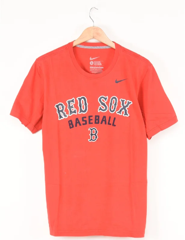 Nike Red Sox Baseball T-shirt - L Front Pockets Side Pockets Patch Pockets