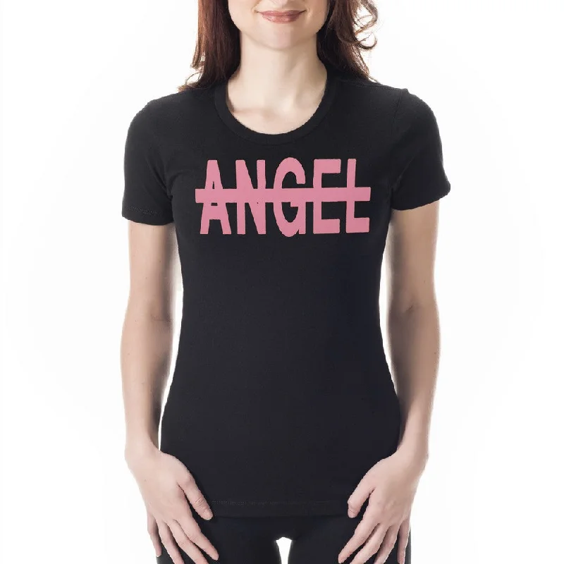 "No Angel" Watermelon Girl's T-shirt Zippered Front Buttoned Front Snap Front