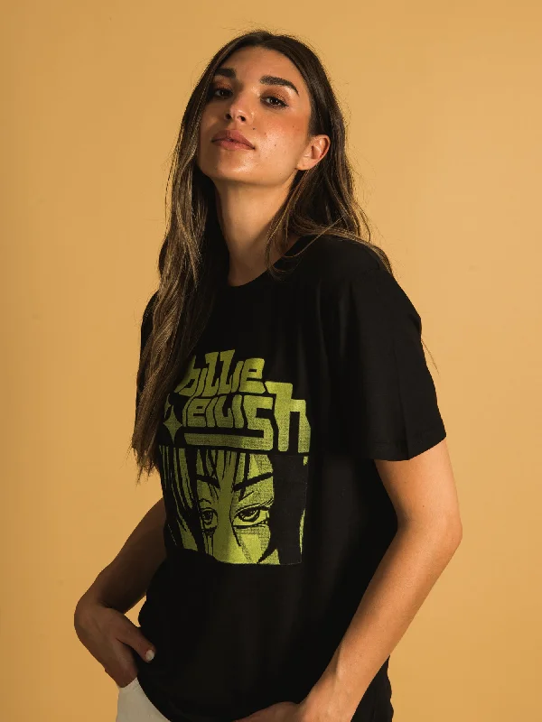 NTD APPAREL BILLIE EILISH T-SHIRT  - CLEARANCE Collared T-Shirt Boat Neck A-Line