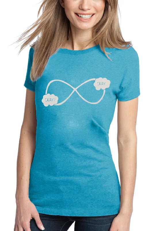 "Okay? Okay." John Green Quote The Fault in Our Stars Infinity Symbol Girl's T-Shirt Solid Color Striped Floral