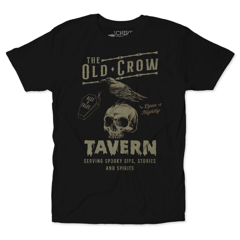 Old Crow Tavern Unisex Tee Oversized T-Shirt Spandex breathable