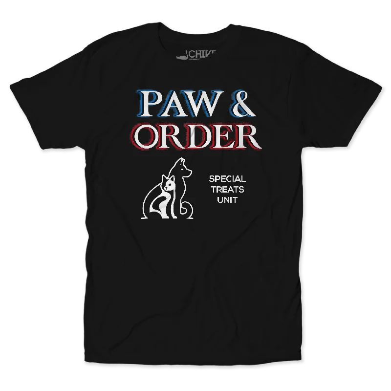 Paw And Order Unisex Tee Houndstooth Herringbone Solid