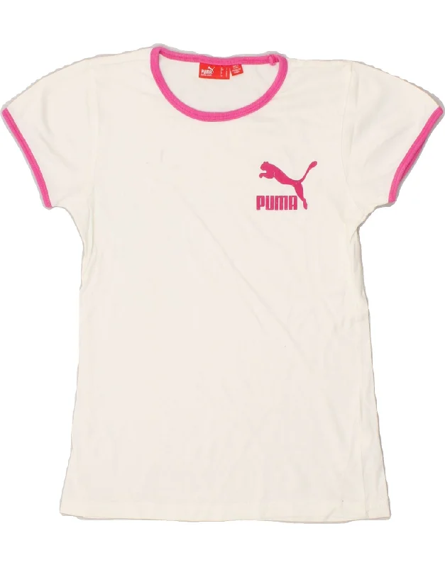 PUMA Womens T-Shirt Top UK 10 Small White Fashionable Trendy Casual