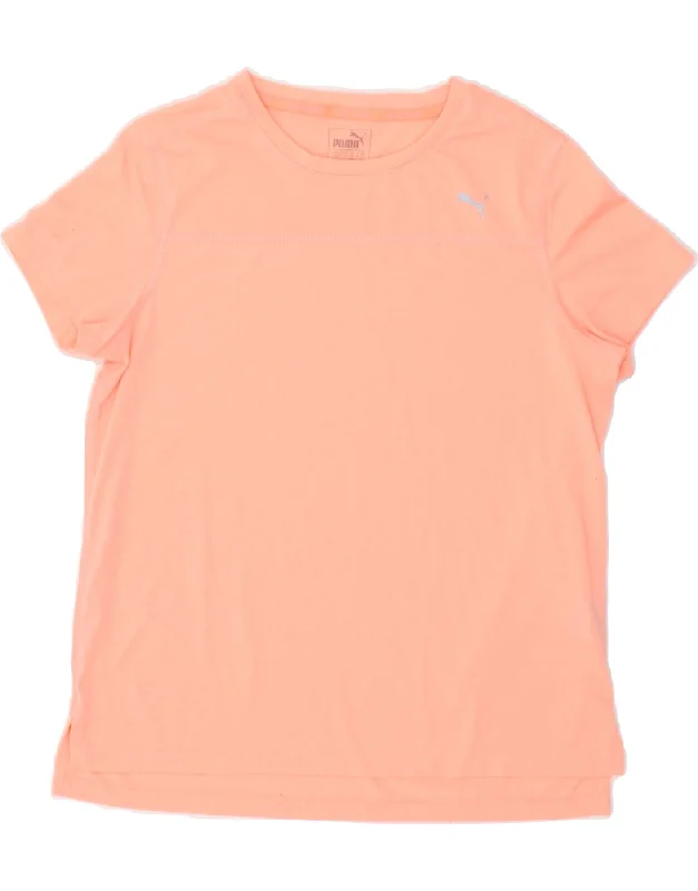 PUMA Womens T-Shirt Top UK 12 Medium  Pink Polyester Fleece Fabric Down Fabric Feather Fabric