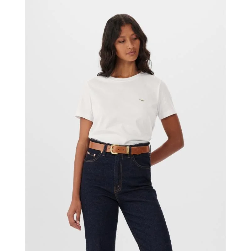 R.M.Williams Piccadilly Ladies T-Shirt - White Nylon Fabric Polyester Fabric Spandex Fabric