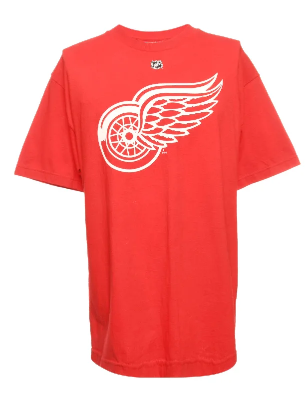 Reebok NHL Sports T-shirt - M Denim Fabric Leather Fabric Suede Fabric