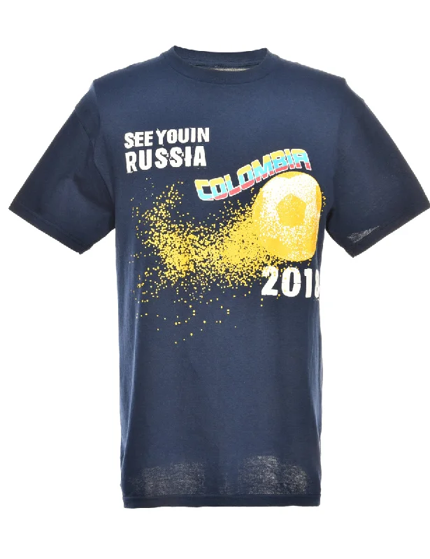 Russia Printed T-shirt - M Fitted T-Shirt Seamless Stretchy