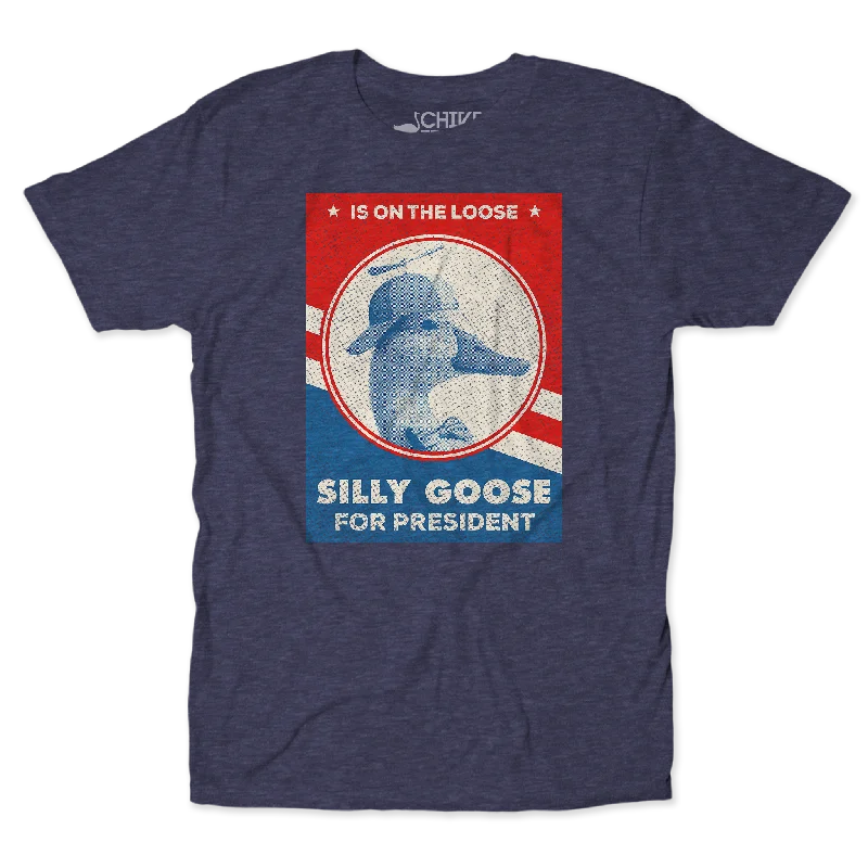 Silly Goose For President Unisex Tee V-Neck T-Shirt Long Sleeve Cotton