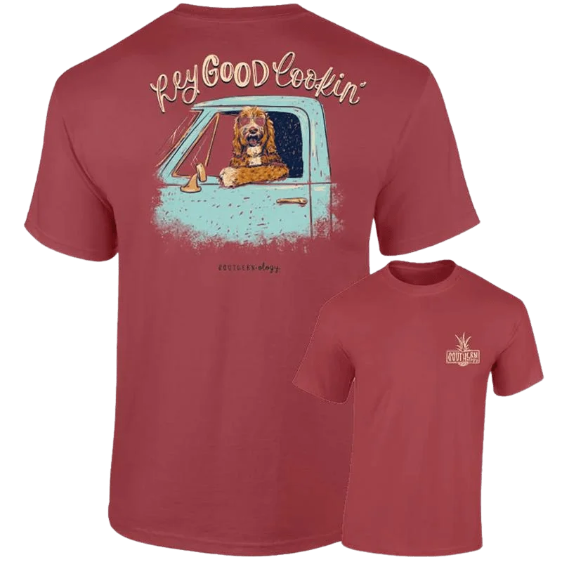 Southernology Women's Hey Good Lookin' Short Sleeve T-Shirt Layered Multi-layer Single Layer