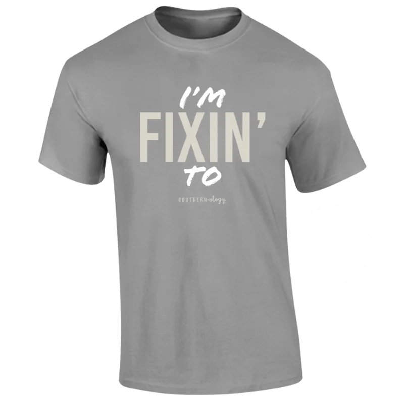 Southernology Women's I'm Fixin To Short Sleeve Graphic T-Shirt Ribbed T-Shirt High Neck Heavyweight