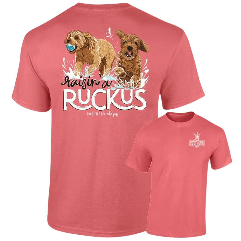 Southernology Women's Raisin' A Ruckus Short Sleeve Graphic T-Shirt Cashmere Blend Cotton Blend Poly Blend