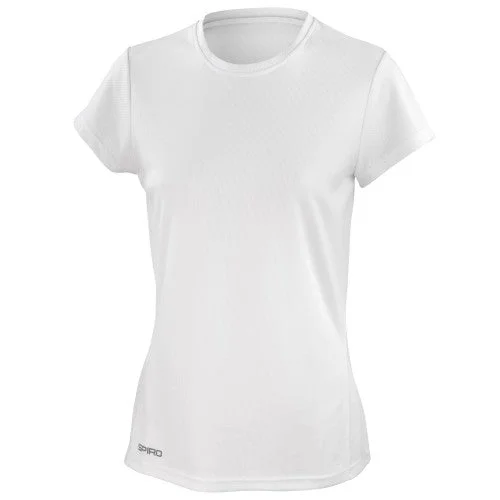 Spiro Womens/Ladies Sports Quick-Dry Short Sleeve Performance T-Shirt Hooded Caped Shawl Collar