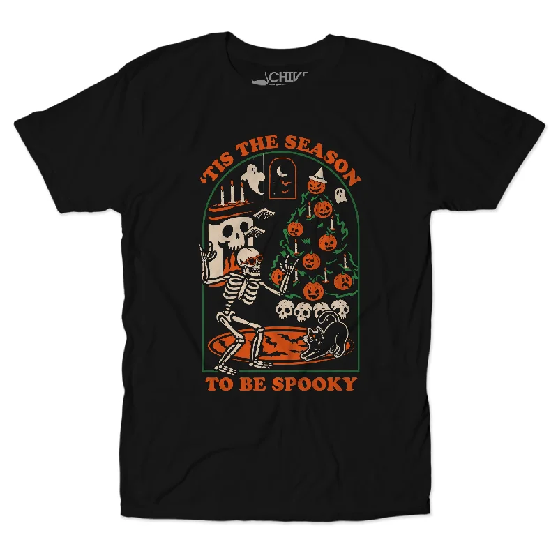 Spooky Season Unisex Tee Thin T-Shirt Open Front Quick Dry