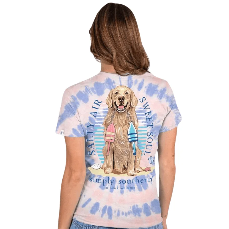 Simply Southern Women's Sweet Soul Coast Short Sleeve Graphic T-Shirt Plaid T-Shirt Polka Dot Checkered