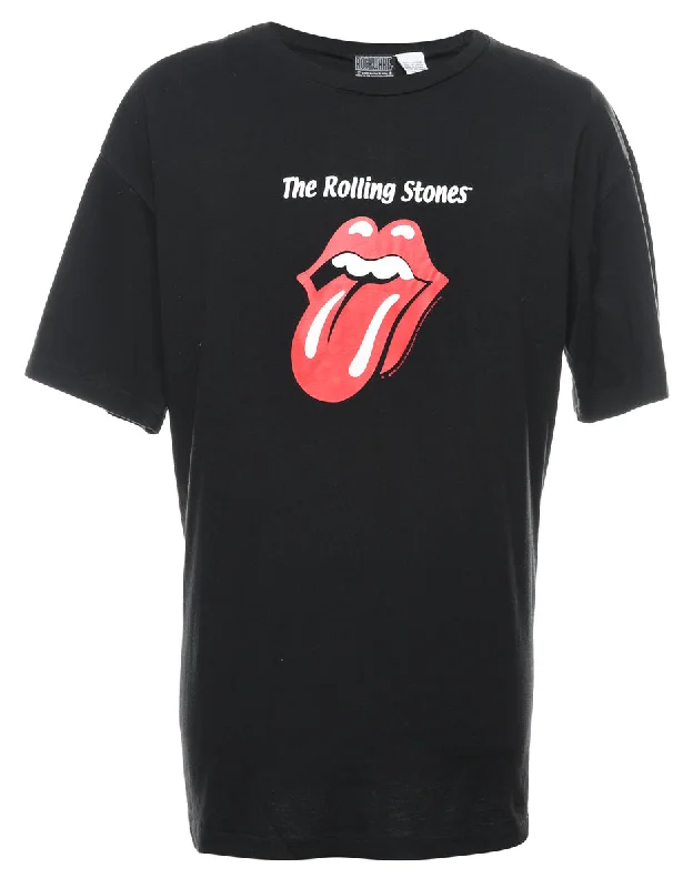 The Rolling Stones Black, Red & White Band T-shirt - XL Satin Blend Silk Blend Wool Blend