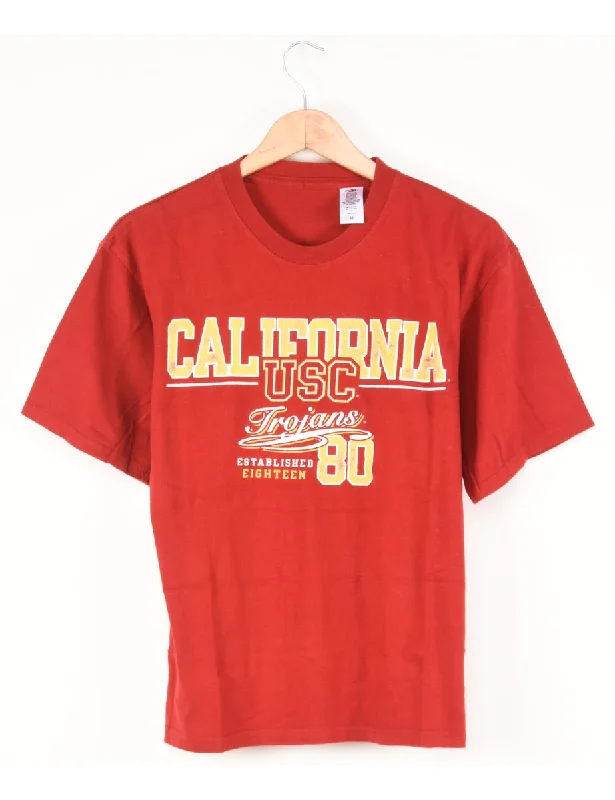 USC California Printed T-shirt - M Polka Dot Checkered Tartan