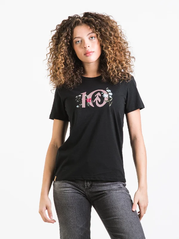 TENTREE FLORAL EMBROIDERED LOGO T-SHIRT - CLEARANCE Cashmere Blend Cotton Blend Poly Blend