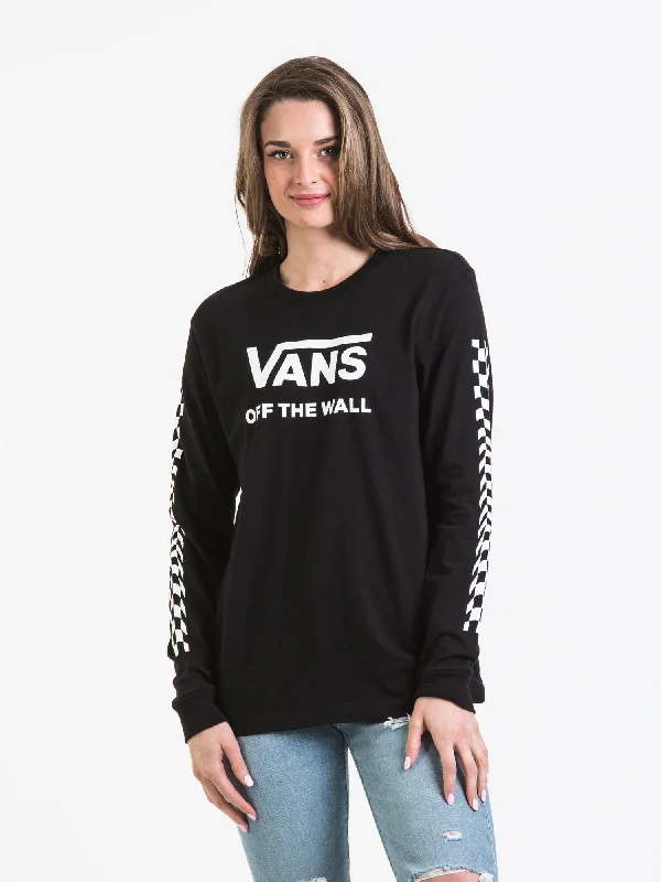 VANS WARPED FUN LONG SLEEVE TEE - CLEARANCE Denim Fabric Leather Fabric Suede Fabric