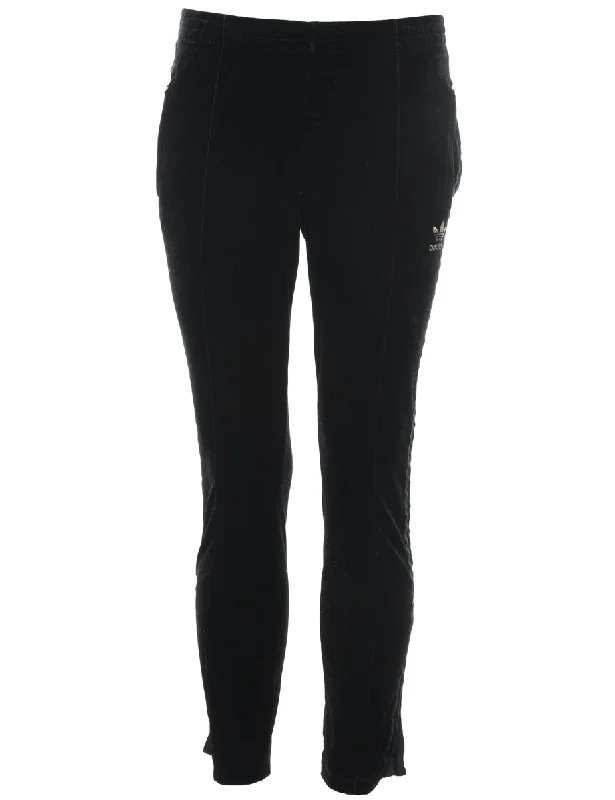 Adidas Black Velvet Leggings - W29 L31 Fashionable High-Rise Workout Leggings