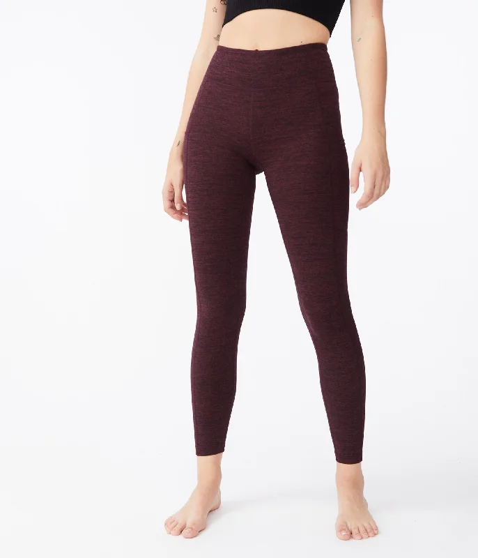 Aeropostale Heathered High-Rise Pocket Leggings Cozy Textured Workout Leggings