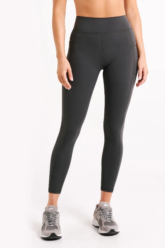 Briar V Back Leggings With Pockets - Charcoal Comfortable Running Leggings