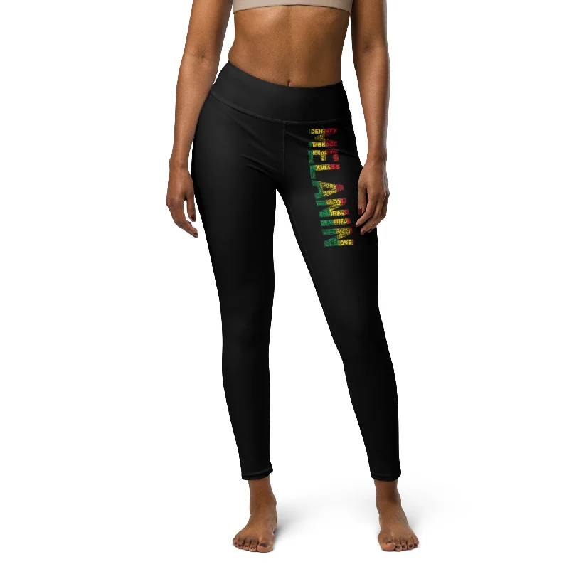 MELANIN WORD CLUSTER Yoga Leggings Stylish Side-Stripe Leggings